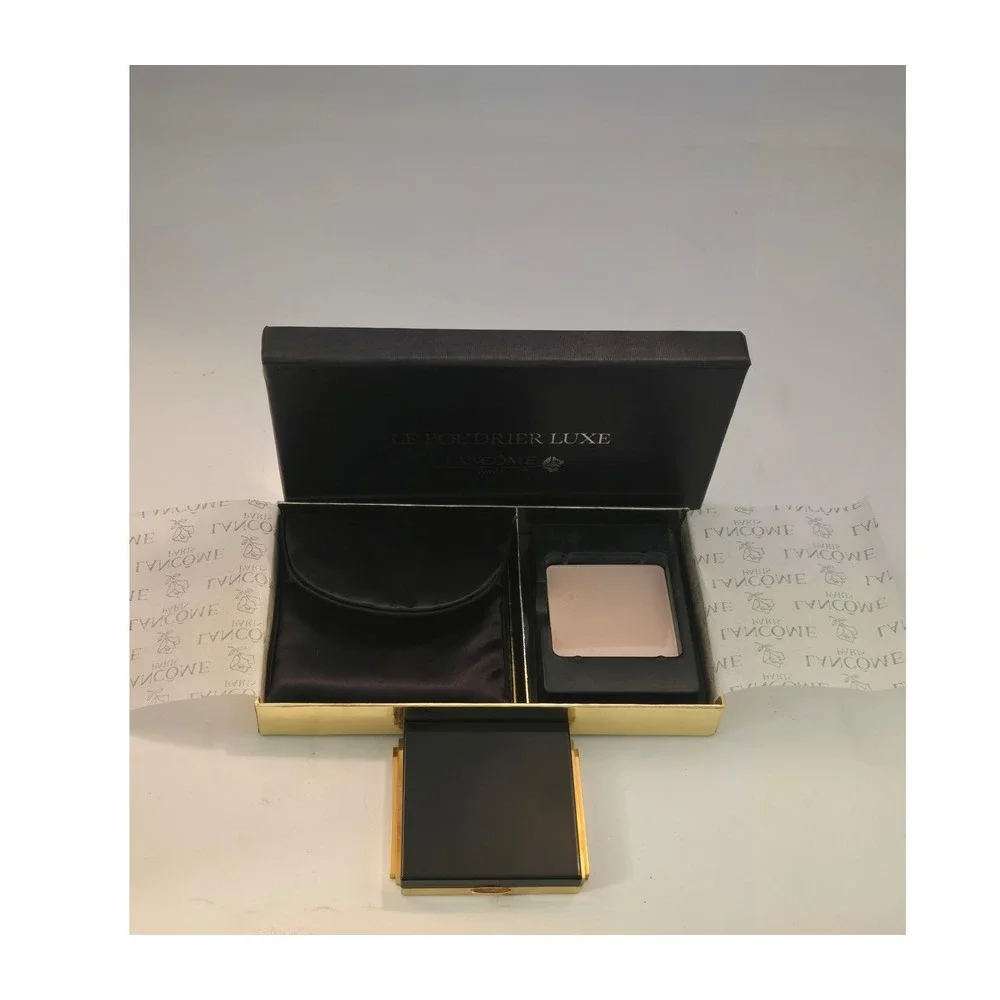 80s Lancome Le Poudrier Luxe Maquifinish Pressed Powder Compact Transparent Mat